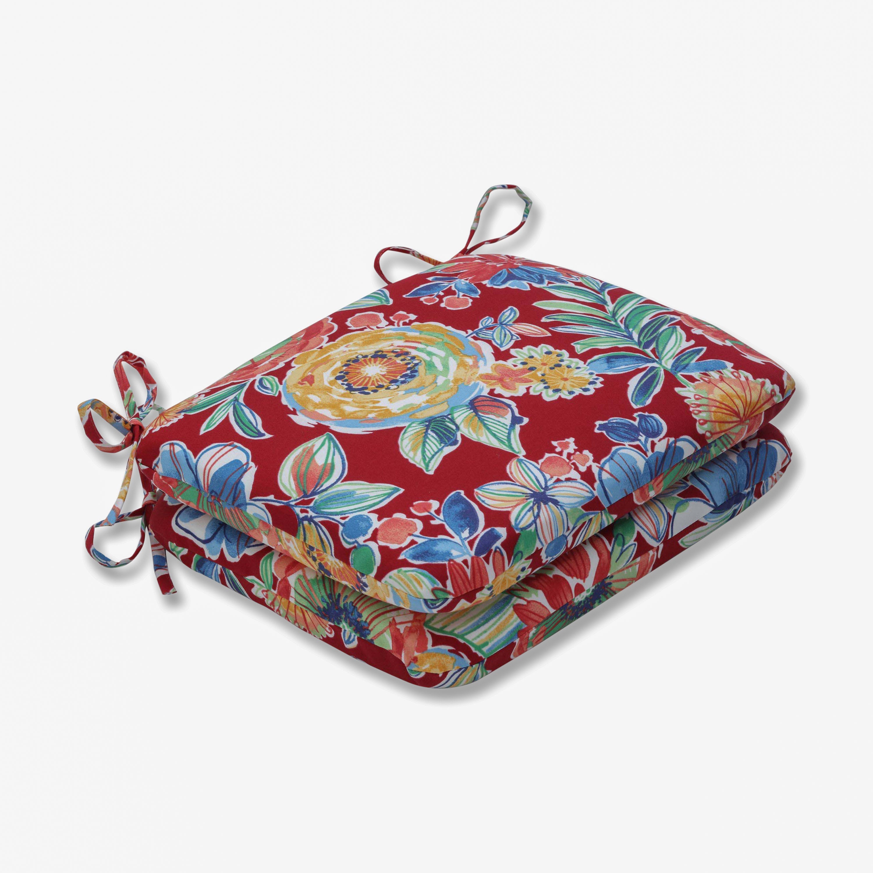 Outdoor/Indoor Colsen Berry Rounded Corners Seat Cushion (Set of 2)