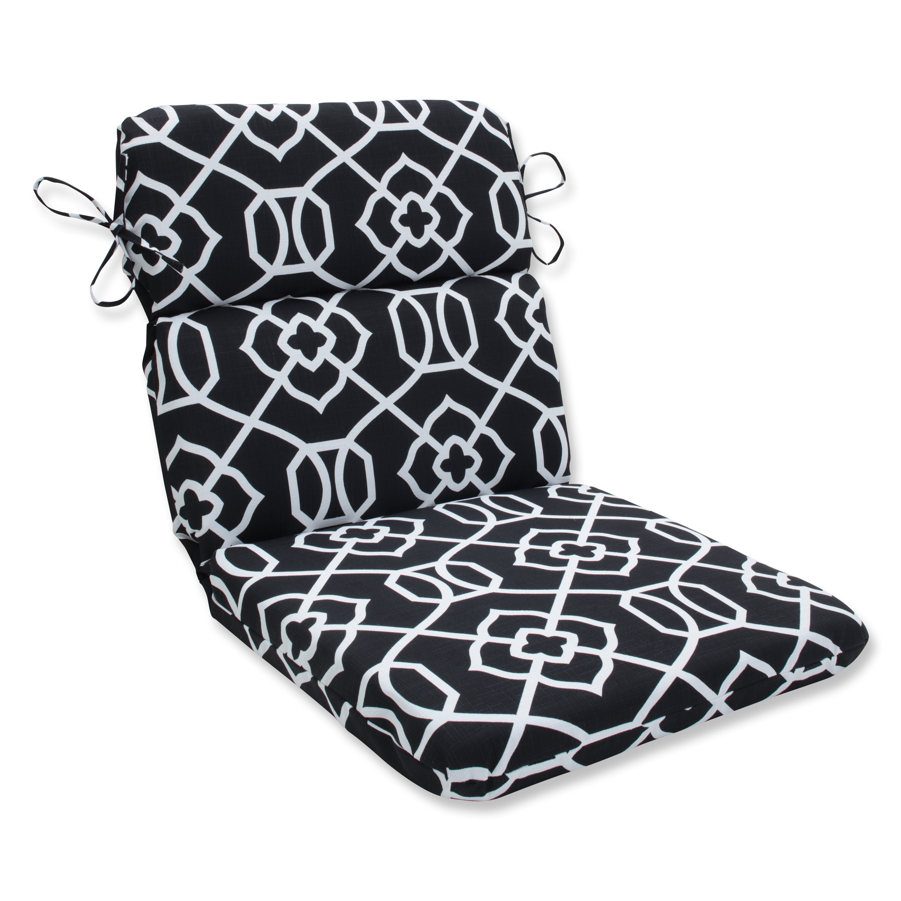 Kirkland Black Rounded Corners Chair Cushion