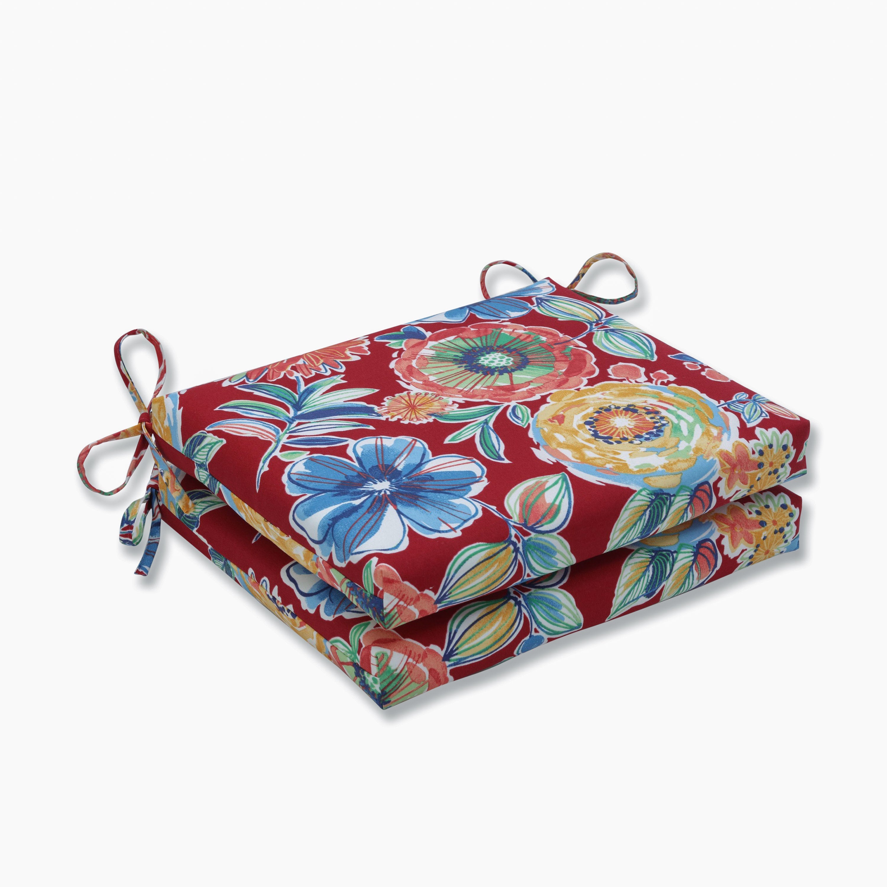 Outdoor/Indoor Colsen Berry Squared Corners Seat Cushion (Set of 2)