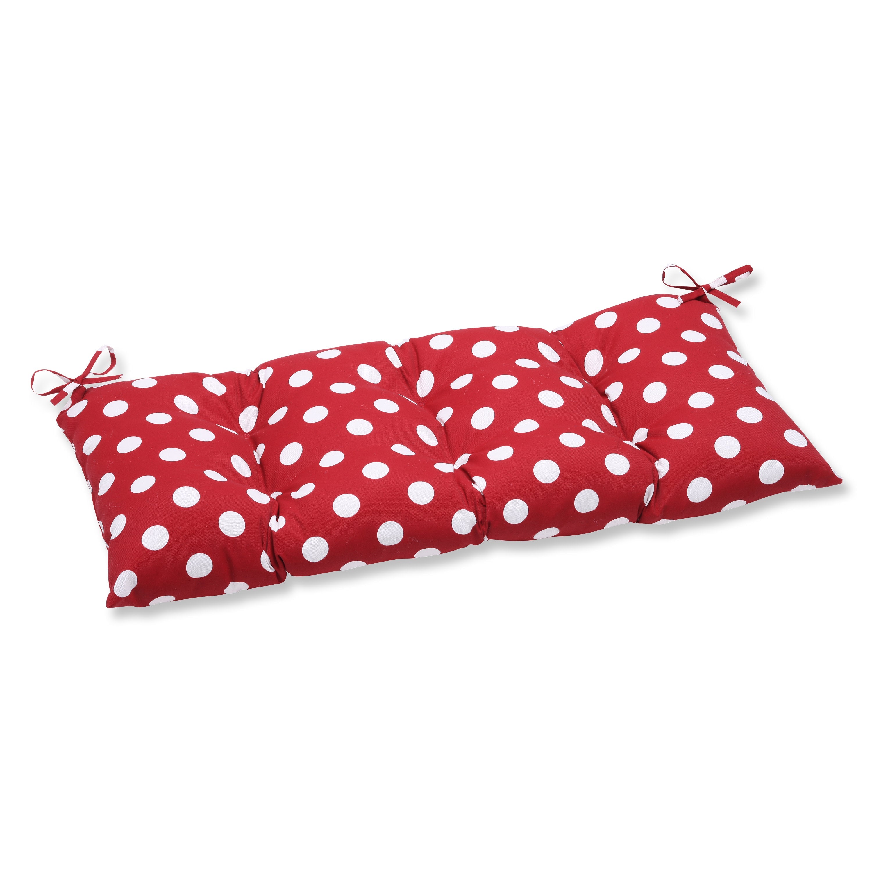 Polka Dot Red Tufted Bench/Swing Cushion
