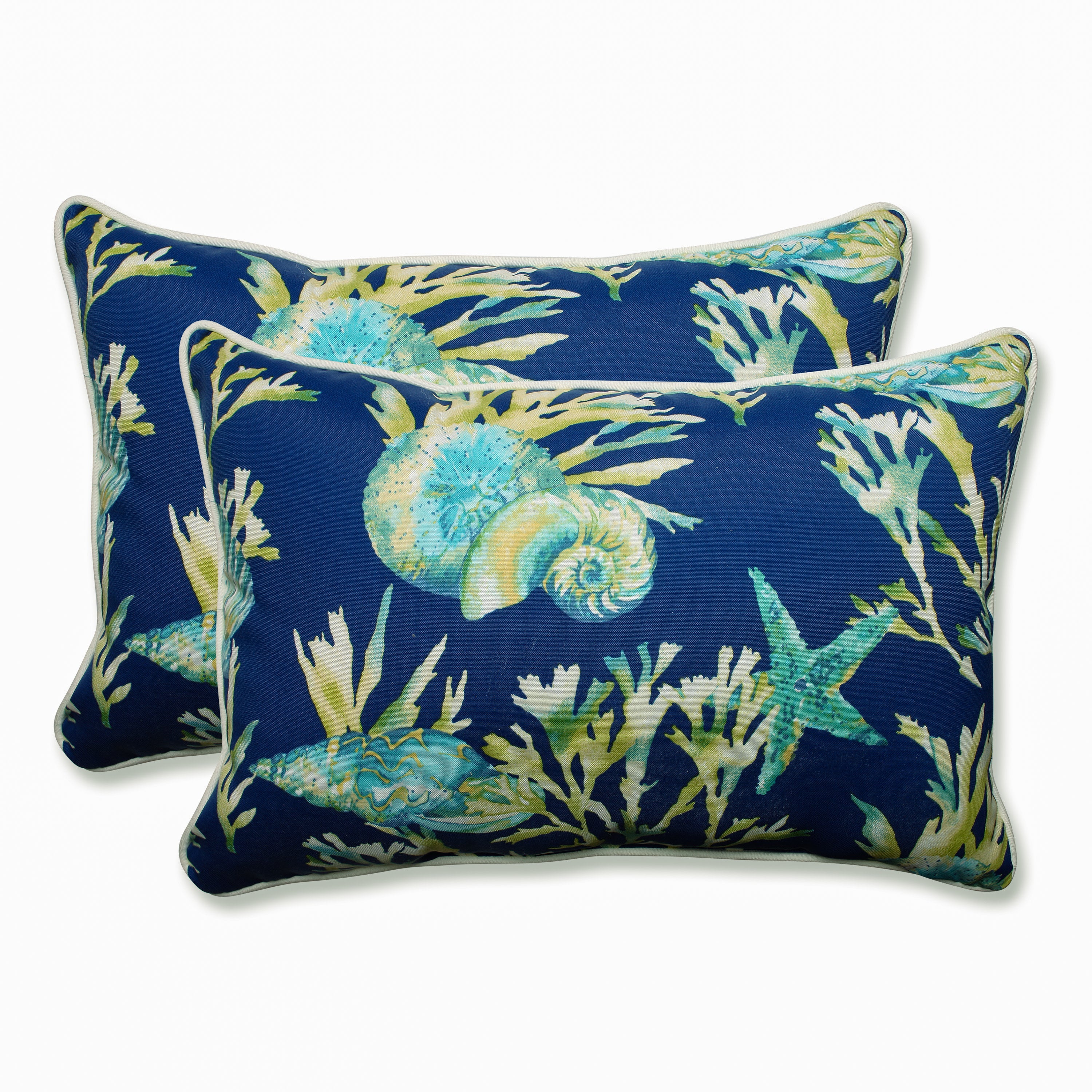 Outdoor/Indoor Daytrip Pacific Over-sized Rectangular Throw Pillow (Set of 2)