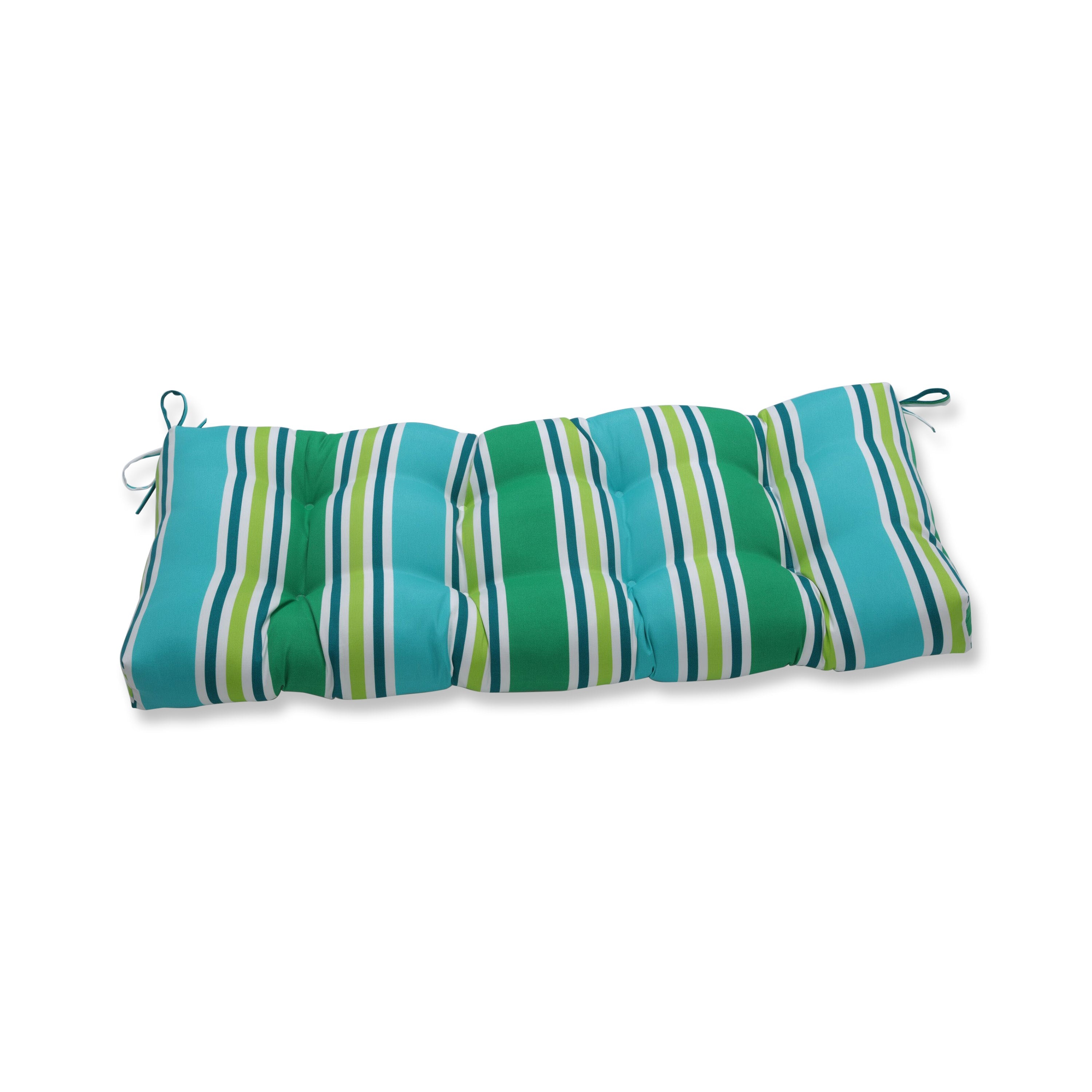 Aruba Stripe TurquoiseGreen 44" Blown Bench