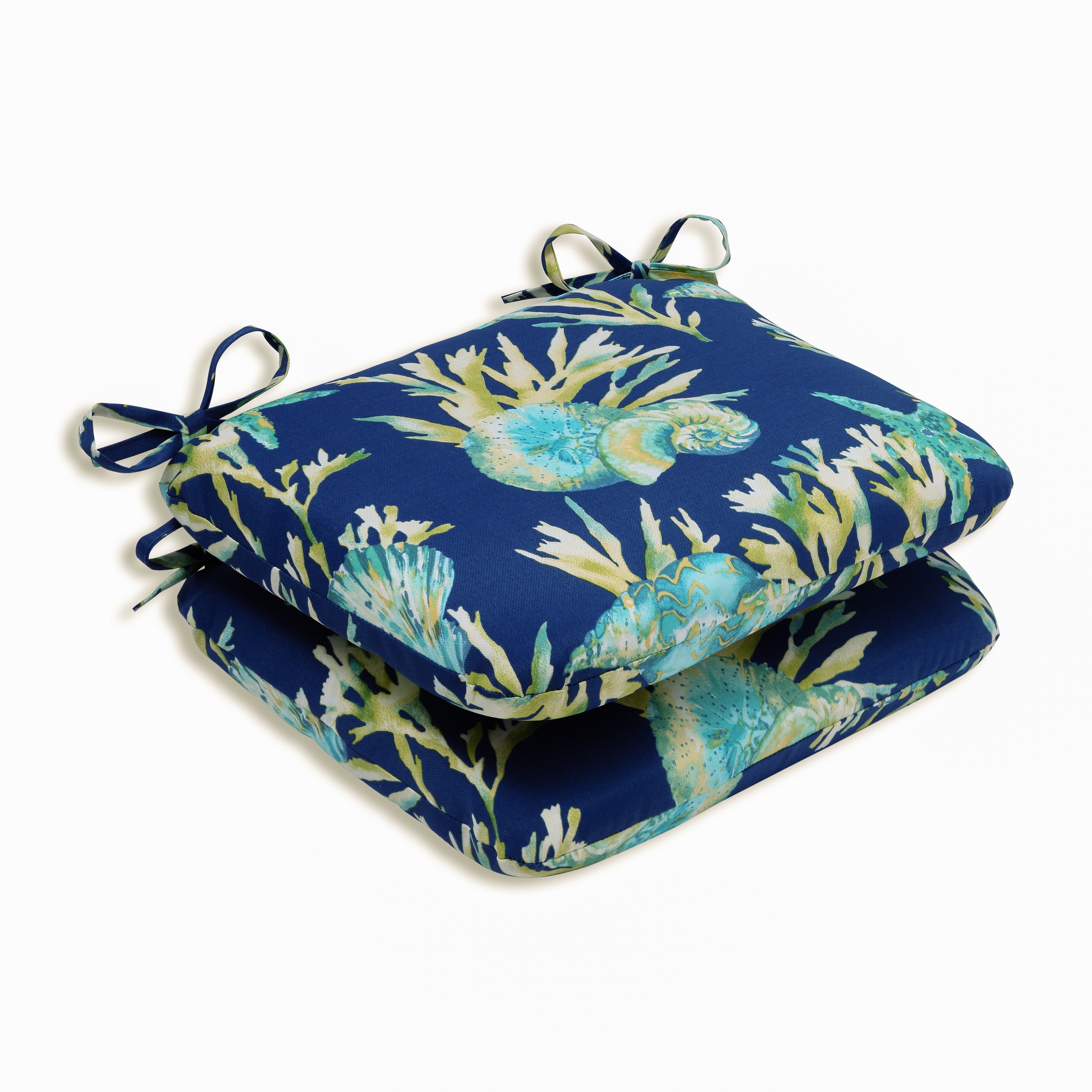 Outdoor/Indoor Daytrip Pacific Rounded Corners Seat Cushion (Set of 2)