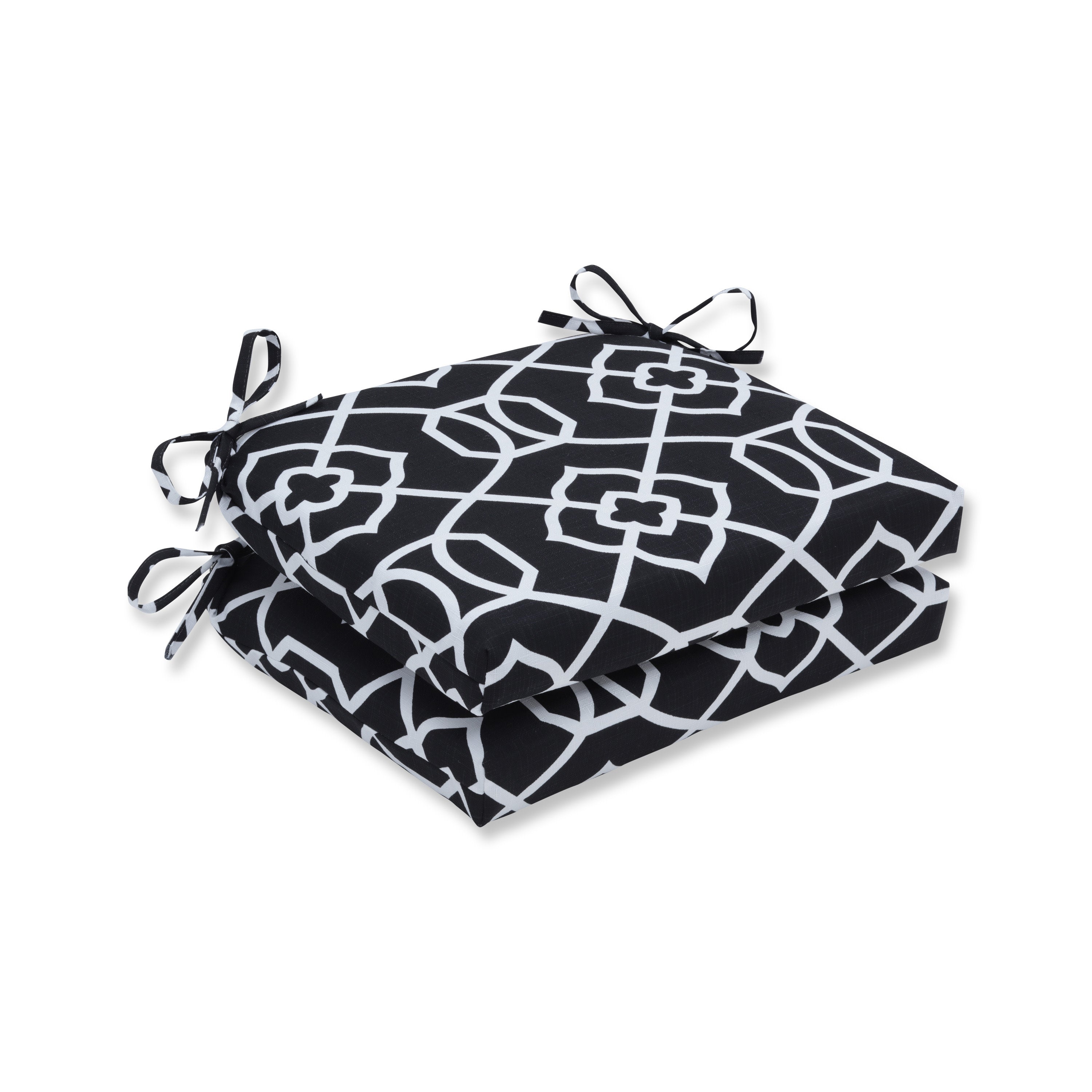 Kirkland Black Squared Corners Seat Cushion (Set Of 2)