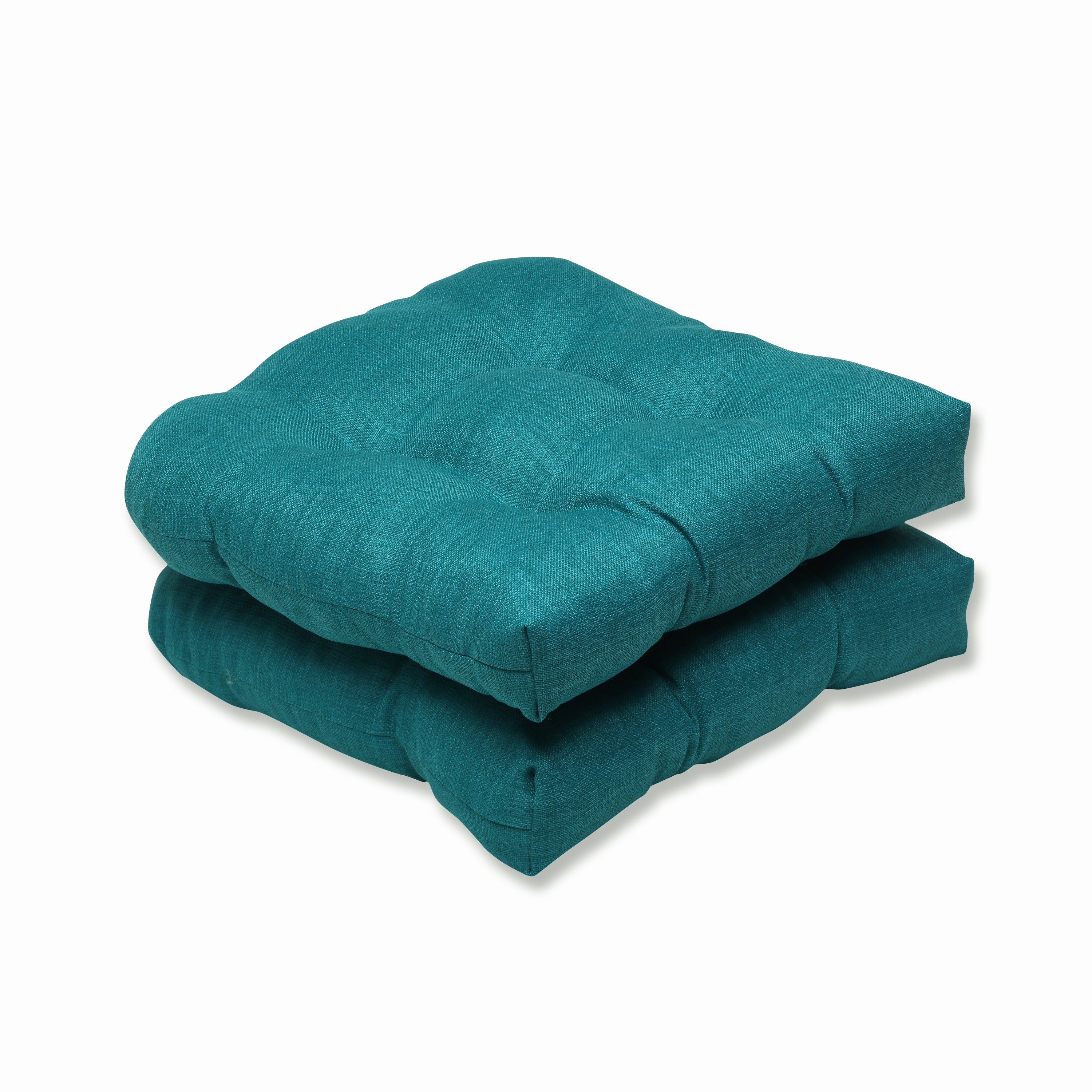 Outdoor/Indoor Rave Teal Wicker Seat Cushion (Set of 2)