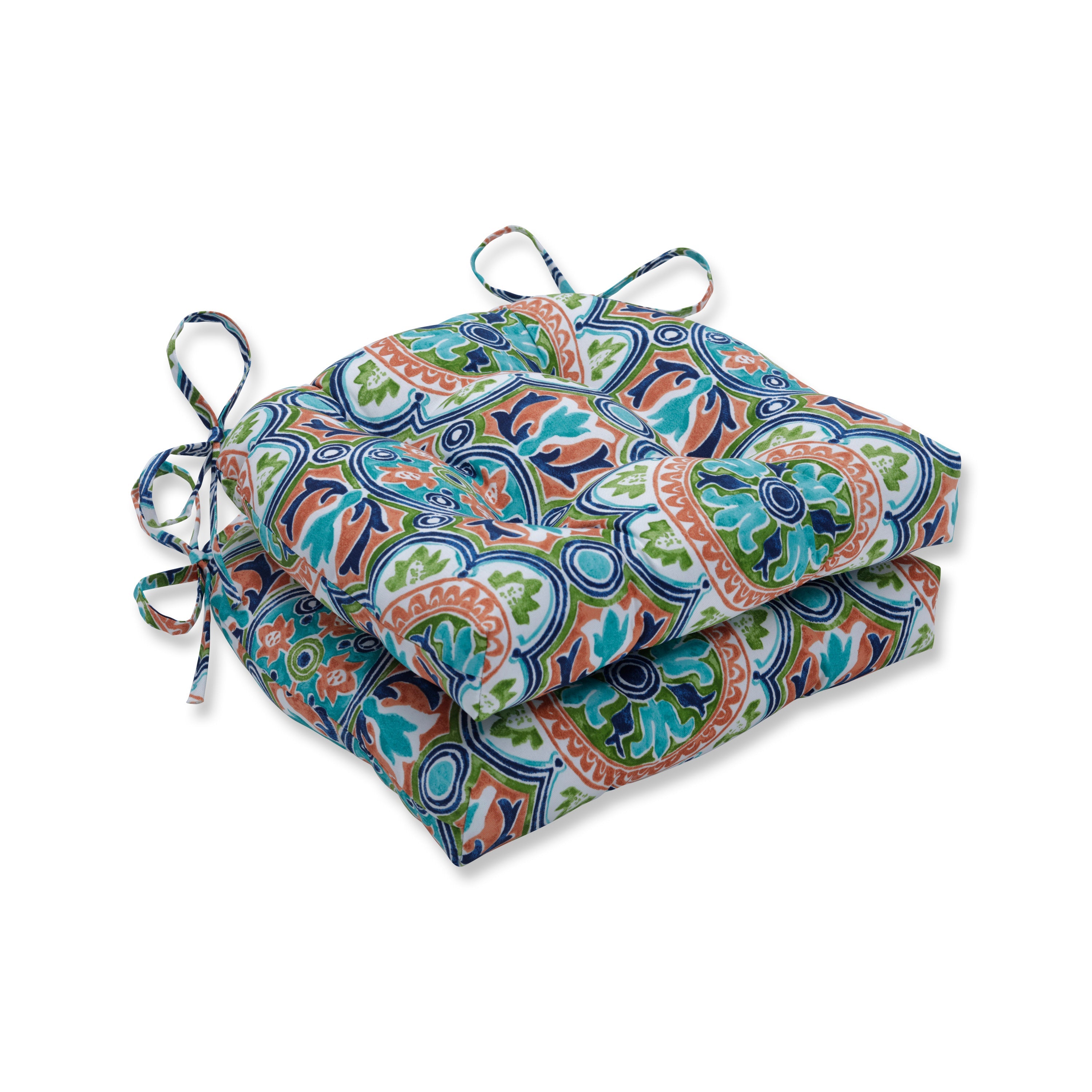 Lagoa Tile Flamingo Outdoor Deluxe Tufted Chairpad (Set Of 2)