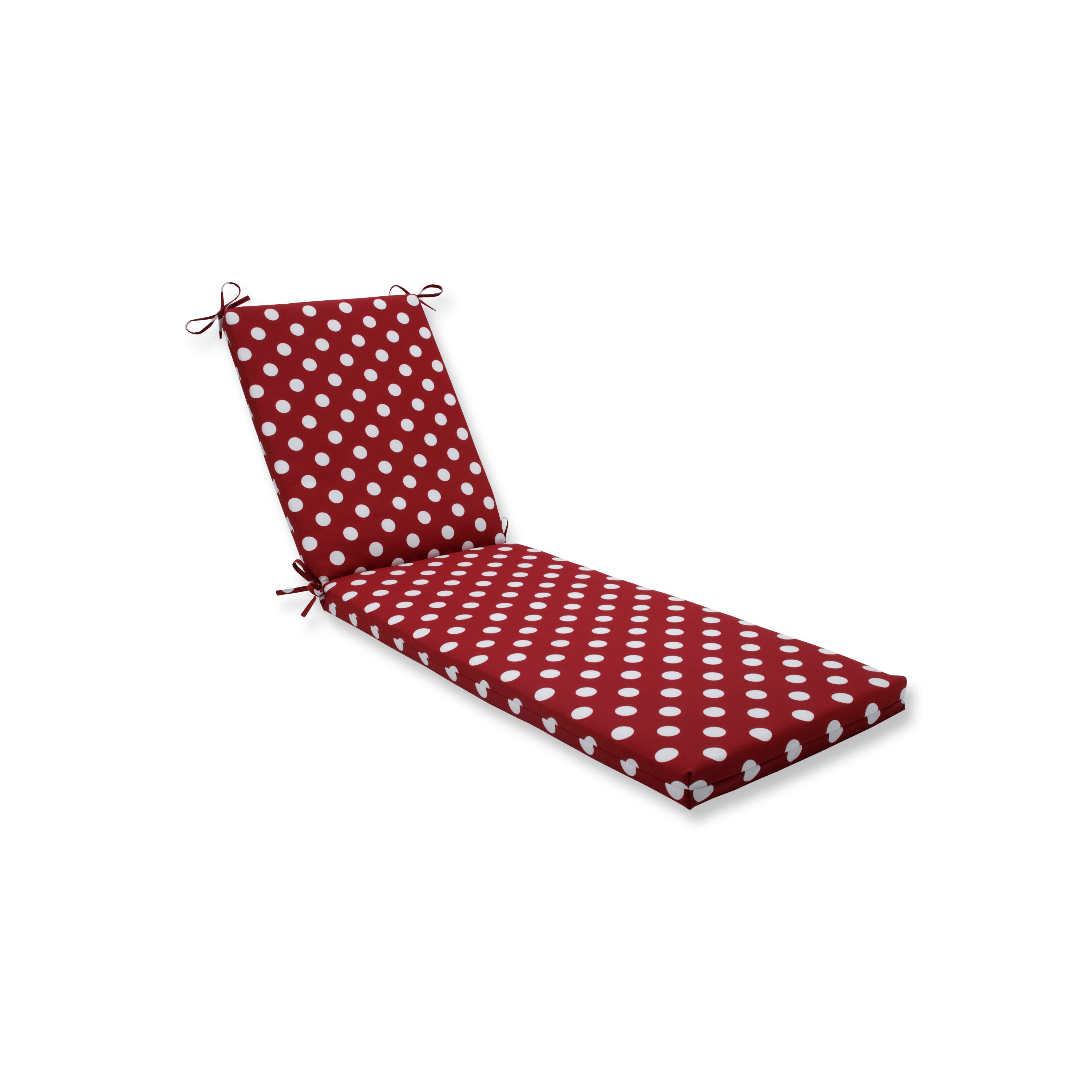 Polka Dot Red Chaise Lounge Cushion 80X23X3