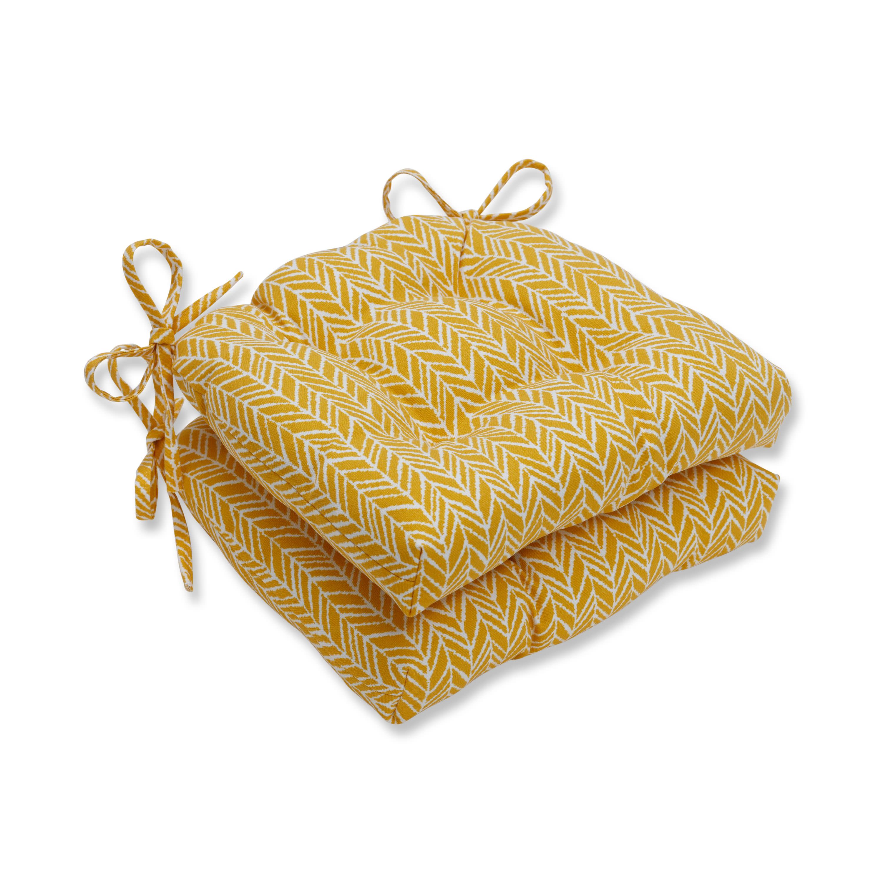 Herringbone Egg Yolk Reversible Chair Pad (Set Of 2)